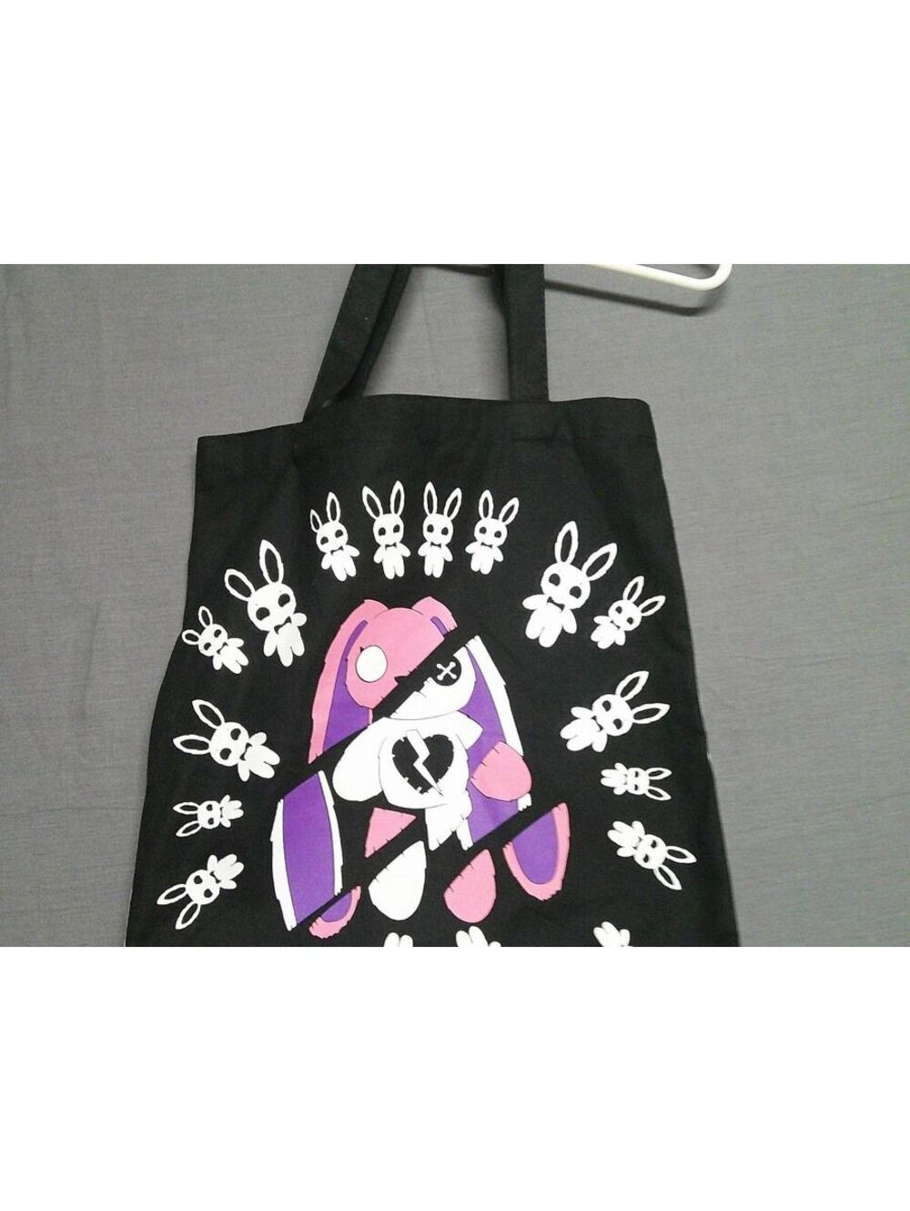 Plushie Dreadfuls Double-Sided Tote Bag Black and White with